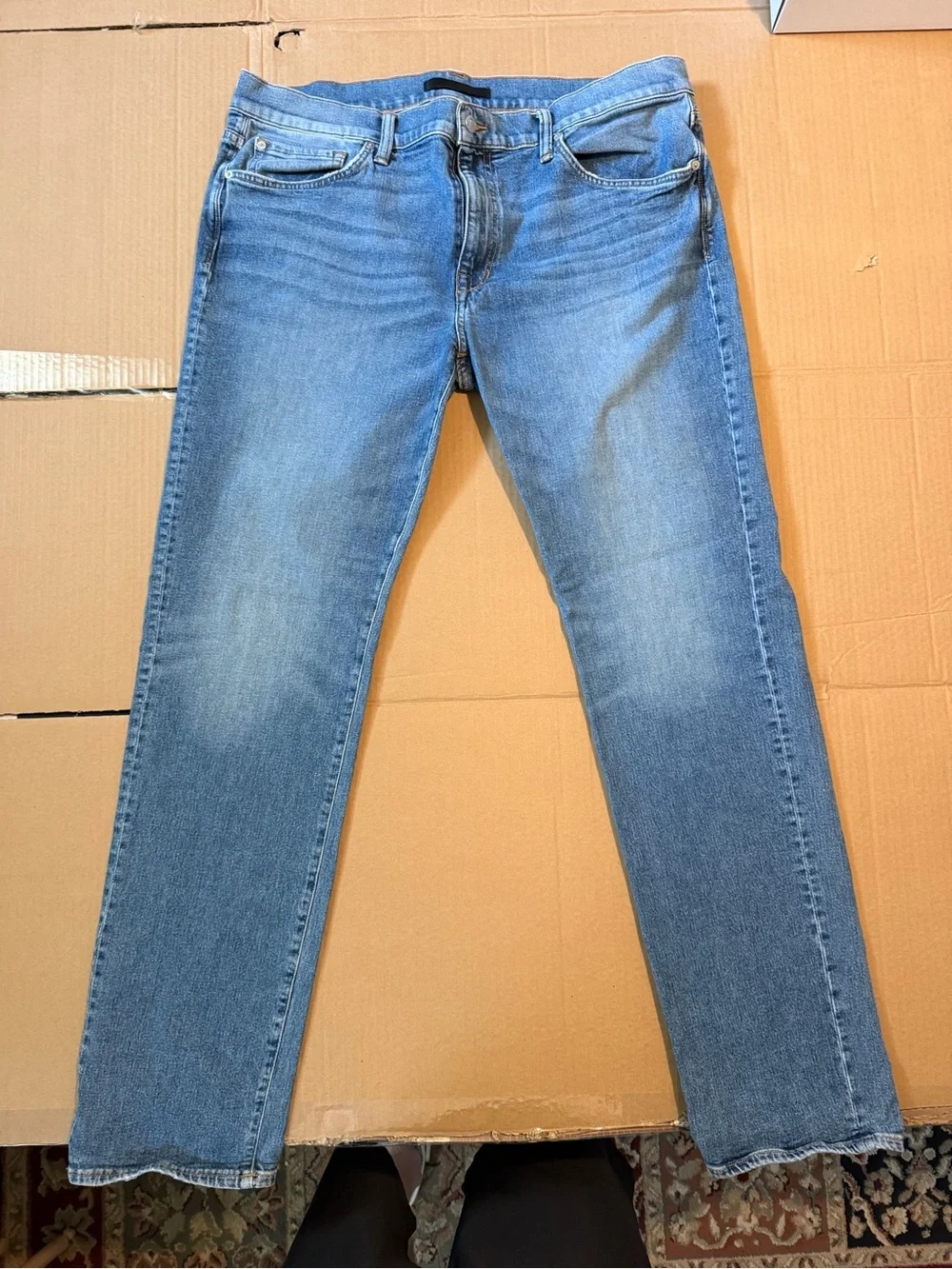 Light Blue Distressed Men's Jeans 40x30